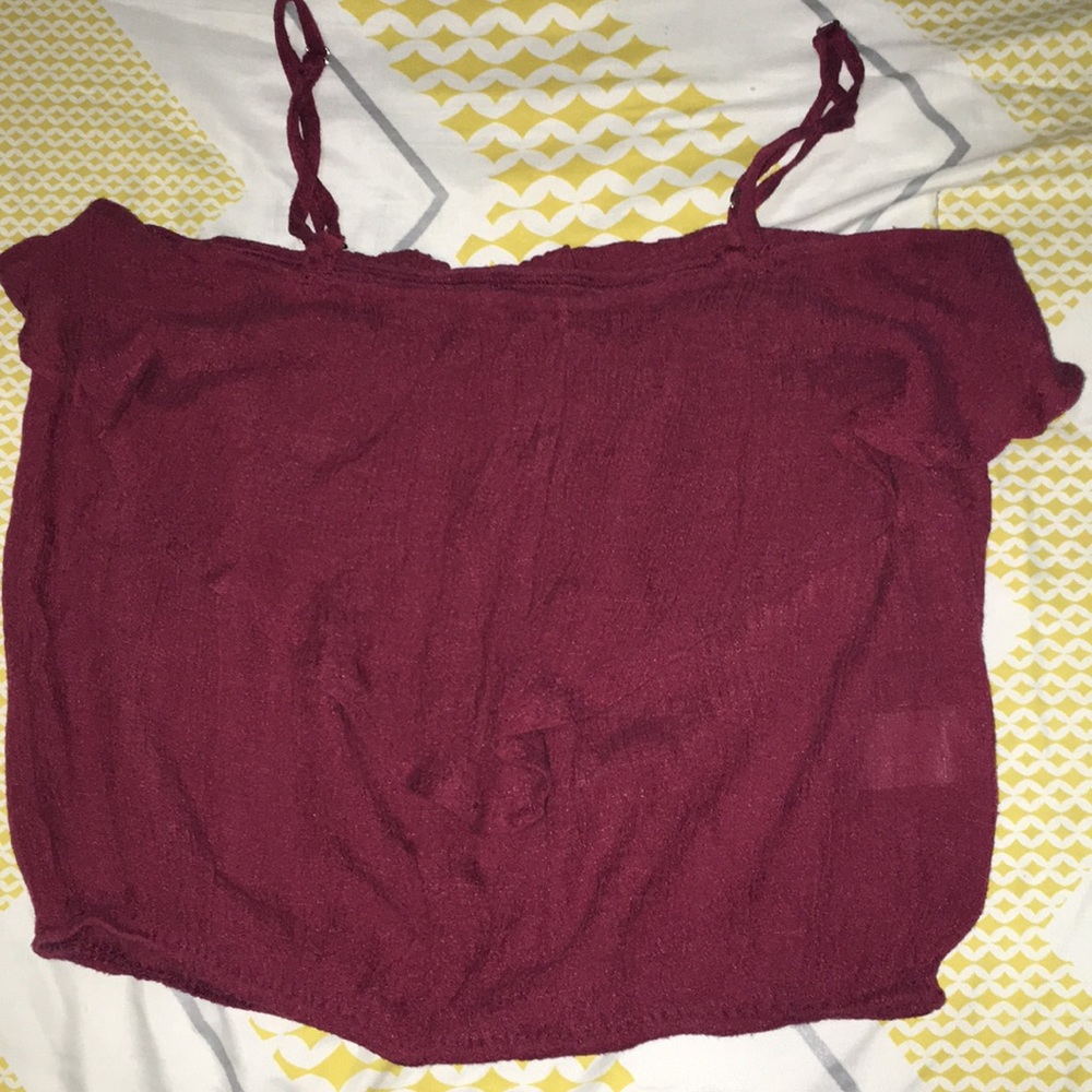 Charlotte Russe burgundy crop top.